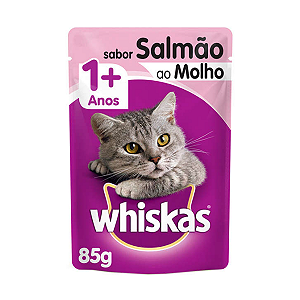 Ração Úmida Whiskas Sachê Salmão ao Molho Gatos Adultos 85g