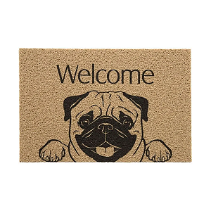 Tapete Kapazi Vinil Pet Dog Welcome Pug