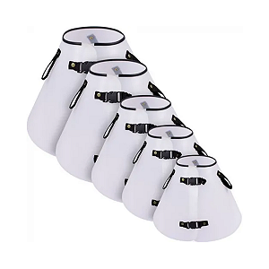 Colar Elizabetano R&M para Cães Branco e Preto