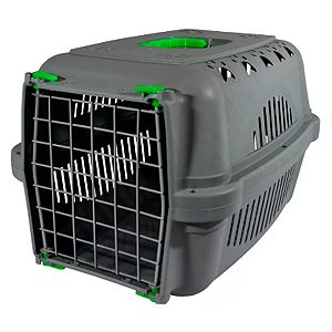 Caixa de Transporte DuraPets com Porta de Aço Verde para Cães e Gatos