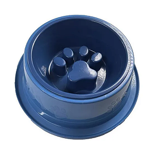 Comedouro Lento e Funcional Azul para Cães e Gatos 1000mL