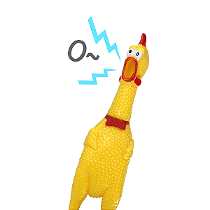 Brinquedo Mordedor Sonoro Frango Gritador para Cães Pequena