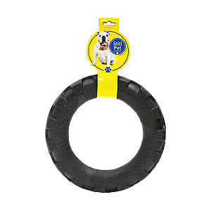 Brinquedo Mordedor Pneu Off-Road PVC Flex Preto para Cães