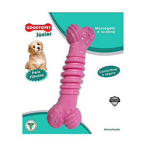 Brinquedo Odontopet Osso Júnior Rosa para Cães Filhotes