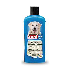 Shampoo Sanol Pelos Claros Vanilla para Cães e Gatos 500mL