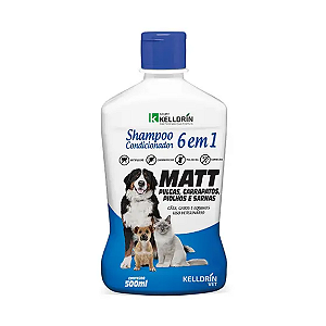 Shampoo Antipulgas Kelldrin Matt 6 em 1 para Cães e Gatos 500ml