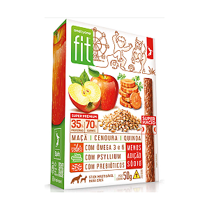 Petisco Spin Pet Onebyone Gourmet Fit Stick Maça Cenoura e Quinoa Cães 50g