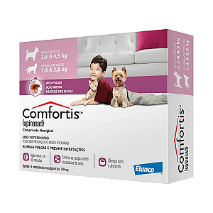Antipulgas Comfortis 140mg - Cães de 2,3 a 4,5Kg e Gatos de 1,4 a 2,8Kg 1 Comprimido