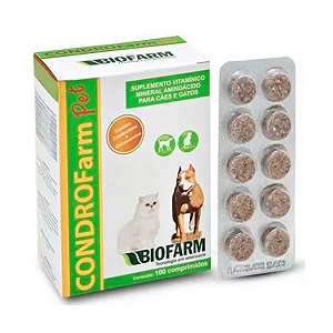 Suplemento Vitamínico BioFarm CondroFarm Pet - 10 Comprimidos