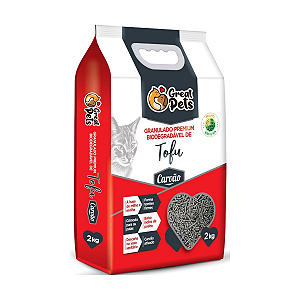 Areia Granulado Biodegradável Tofu Carvão Great Pets para Gatos 2kg