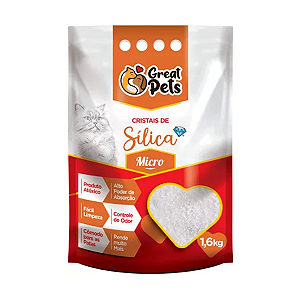 Areia Higiênica Sílica Fina Great Pets para Gatos 1,6kg