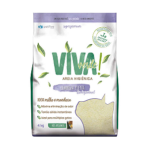 Areia Higiênica Petfive Viva Verde Fina Limpeza Plena para Gatos 4kg