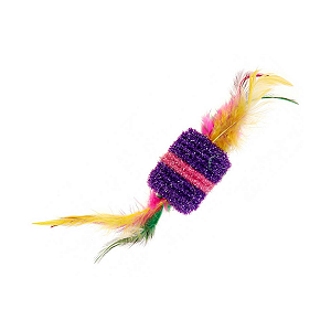 Brinquedo Cone de Sisal c/ Pena