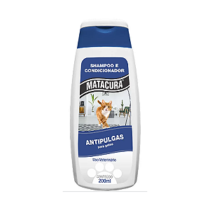 Shampoo e Condicionador Antipulgas Matacura para Gatos 200ml