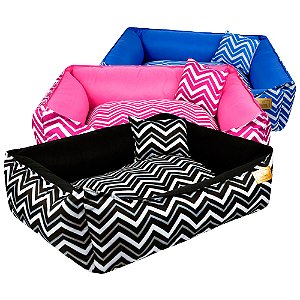 Cama Retangular Zig Zag Preta Tam. G