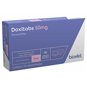 Doxitabs 50mg Biovet Doxiciclina - Strip c/ 14 Comprimidos