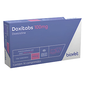 Doxitabs 100mg Biovet Doxiciclina - Strip c/ 14 Comprimidos