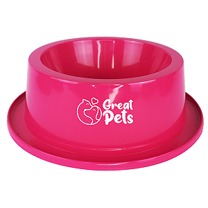 Comedouro Plástico Great Pets Rosa
