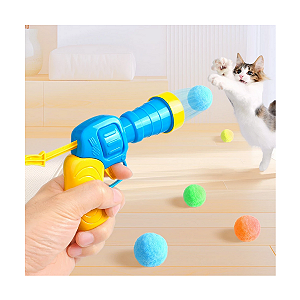 Brinquedo Lançador de Bolinha para Gatos c/ 20 Bolinhas