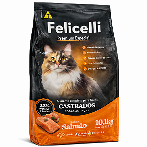 Ração Premium Especial Felicelli Gatos Castrados Salmão 10kg