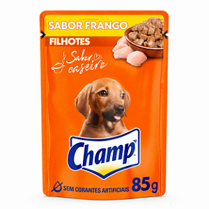 Ração Úmida Champ Sachê Filhote Frango ao Molho Cães 85g