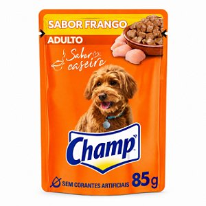 Ração Úmida Champ Sachê Adulto Frango ao Molho Cães 85g