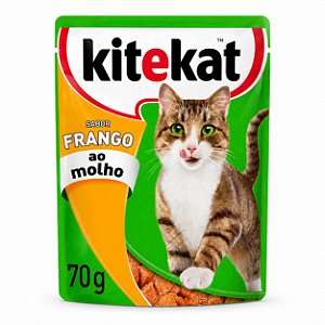 Ração Úmida Kitekat Sachê Frango ao Molho Gatos 70g