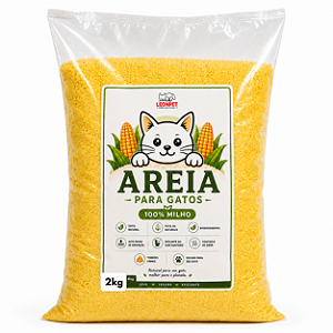 Areia Higiênica Milho Fina LeonPet para Gatos 2kg