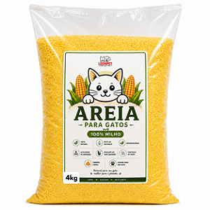 Areia Higiênica Milho Fina LeonPet para Gatos 4kg