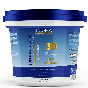 matizador 3d para cabelos loiros 250gr Tzaha profissional hidratação matizadora platinum Blond