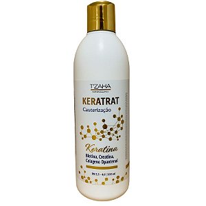 Tzaha Keratrat Cauterização Profissional 500ml Com Biotina, Keratina, Creatina, Colágeno, D Pantenol e 21 Aminoácidos
