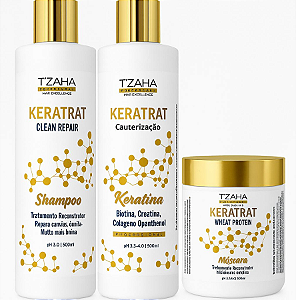 Kit Keratrat Shampoo + Máscara + Queratina Reconstrução Capilar | Tira Emborrachado do Cabelo na Primeira Aplicação m