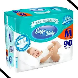 Fralda Infantil Enzzo Baby M Pcte 90 Unid.