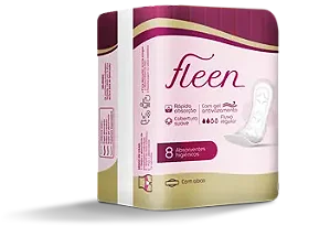 Absorvente Fleen Gel C/ Abas Pcte C/ 8 Unidades