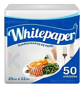 Guardanapo Pct C/ 50 Unid 20x22 White Paper Cx