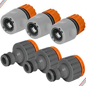 KIT 3 ADAPTADOR TORNEIRA + 3 ENGATE RAPIDO 1/2 TRAMONTINA