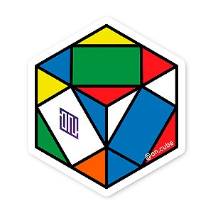 Sticker Cubo Mágico Skewb Embaralhado