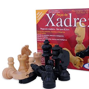 JOGO DE XADREZ E DAMAS REI COM 8,5 CM - XALINGO - 60065