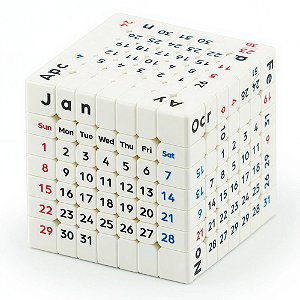 Cubo Mágico 7x7x7 Calendário Magnético - Zcube + Tribox Calendar M