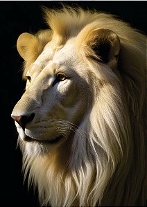 Quadro Decorativo Leão Branco - Força, Estilo e Elegância Selvagem para Sua Decoração!