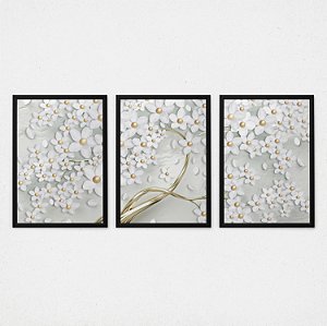 Quadro Decorativo Trio Florais
