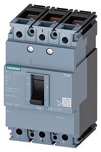 Siemens | Disjuntor Caixa Moldada 3VM10, 80A, Tripolar, 25kA, 220VCA, 16kA, 380VCA, 3VM1080-2ED32-0AA0