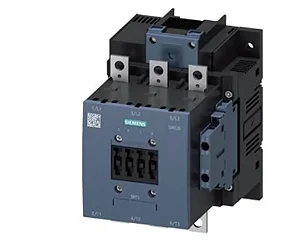 Siemens | Contator, magnético; 3 pólos na; 400vca; 150a; contatos auxiliares 2na + 2nf; bobina 127vca, 60hz 3RT1055-6AF36 Vendido por unidade