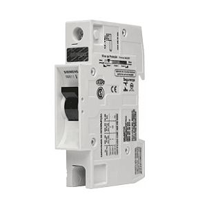 Siemens | Disjuntor, termomagnético, termoplástico, blindado, 1 pólo, 2 ampères, 440 volts,60hz, acionamento frontal, fixação em trilho 5SX1102-7