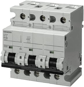 Siemens | Disjuntor, termomagnético, termoplastico, blindado, 3 pólos, 100 ampères, 380 volts, 50/60 hz, acionamento frontal 5SP4391-7
