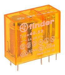 40.52.8.230.0000 | Finder | Relé Miniatura PCB 2 Contatos Reversíveis 8A Bobina 230VAC Passo 5.0mm