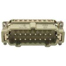 09 33 016 2601 | Harting | Inserto Macho Han 16E 16 Polos + Terra 16A/500V Conexão Parafuso