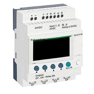 SR2B121BD | Schneider Electric | Controlador Lógico Zelio Logic 12 I/O 8DI/4DO Relé 24VDC Display