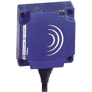 XS8C1A1PAL2 | Schneider Electric | Sensor Indutivo Quadrado 40x40mm Faceado Alcance 25mm PNP NO Cabo 2m