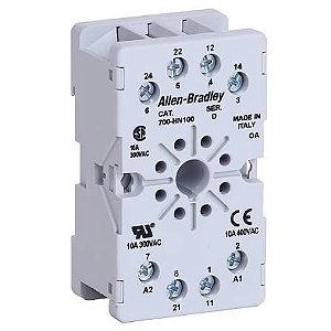 700-HN100 | Allen-Bradley | Soquete para Relé 8 Pinos - Montagem Trilho DIN - Terminais Parafuso